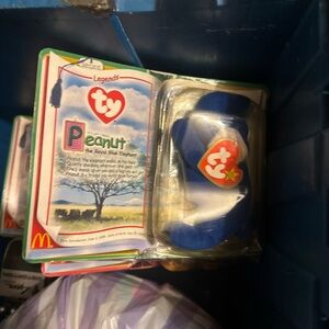 Ty Legends Blue and White Elephant Plush